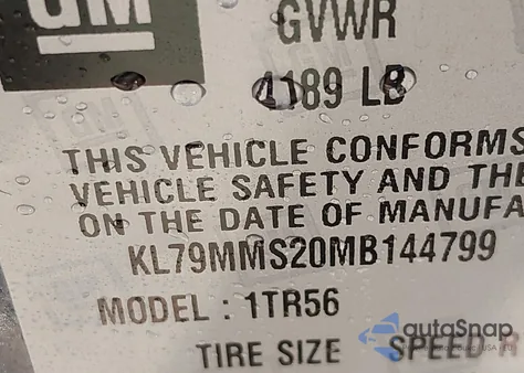 2021 Chevrolet Trailblazer Fwd Ls из США, поврежденный, VIN KL79MMS20MB144799